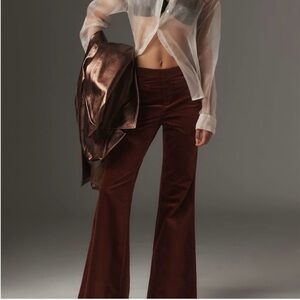 Pilcro Rich Brown Flare Pants